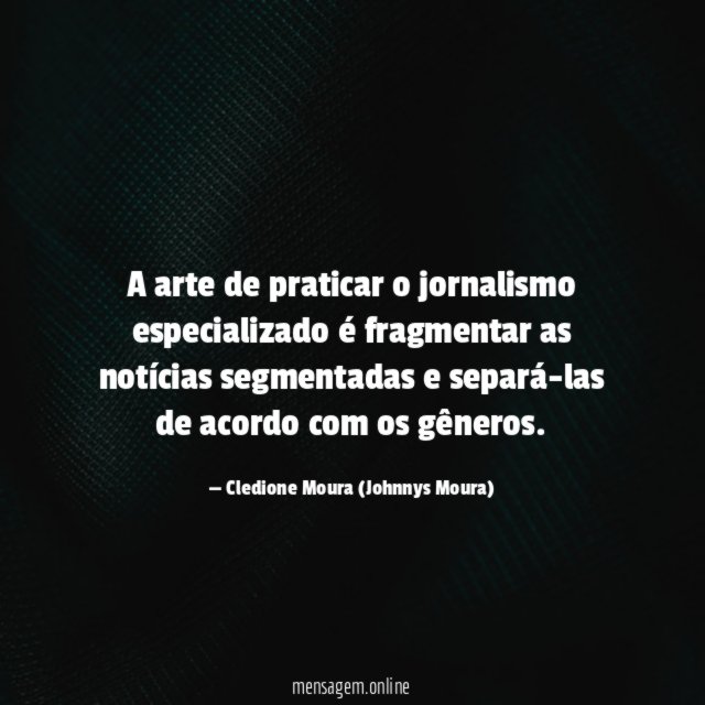 A arte de praticar o jornalismo especializado é