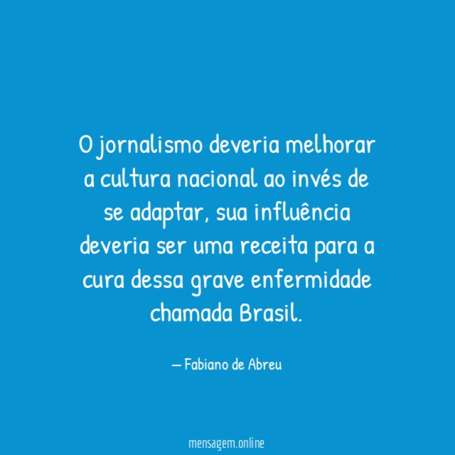 O jornalismo deveria melhorar a cultura nacional ao