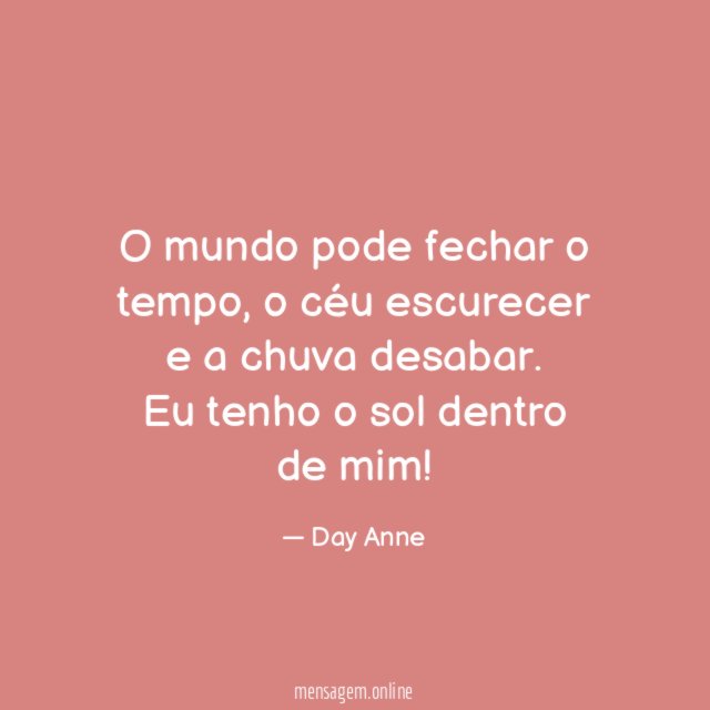 O mundo pode fechar o tempo