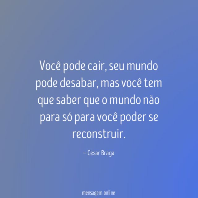 Você pode cair