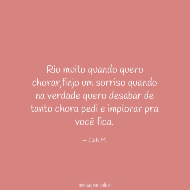 Rio muito quando quero chorar
