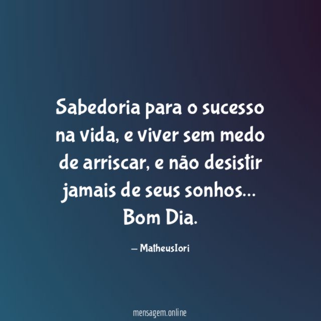 Sabedoria para o sucesso na vida