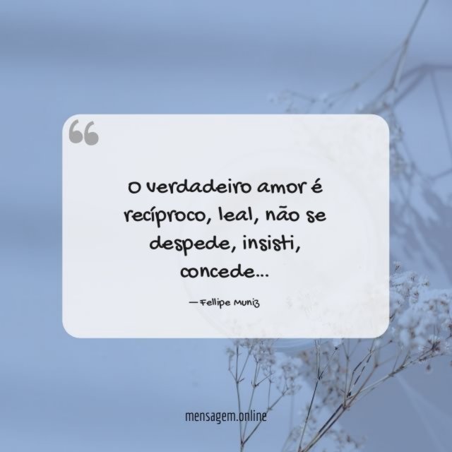 O verdadeiro amor é recíproco