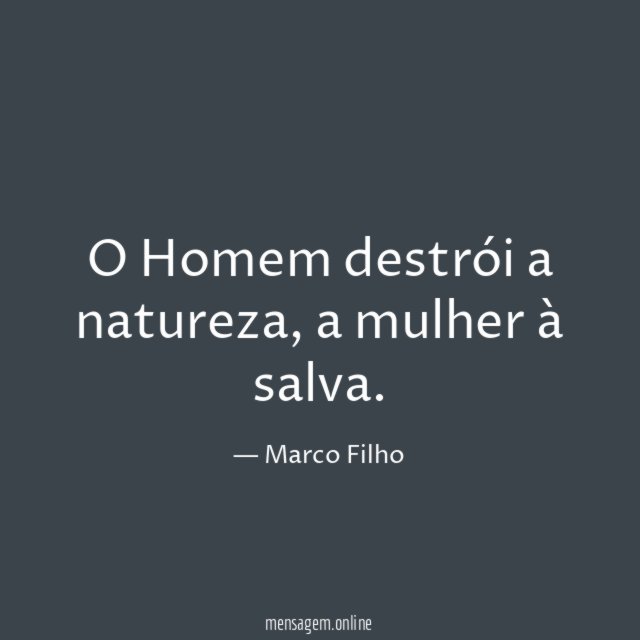 O Homem destrói a natureza