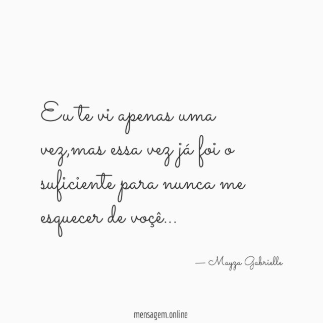 Eu te vi apenas uma vez
