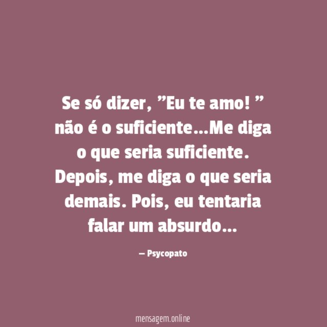 Se só dizer