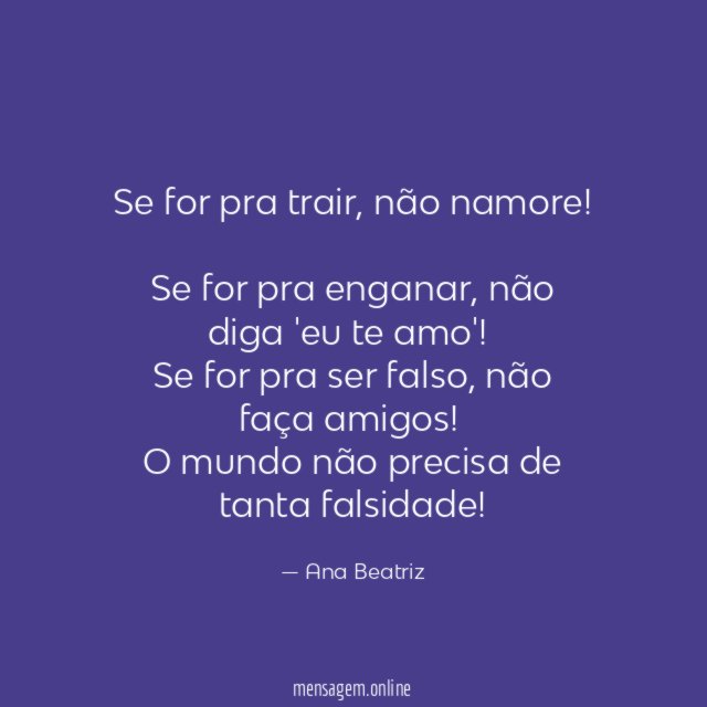 Se for pra trair