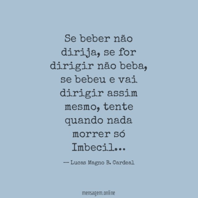 Se beber não dirija