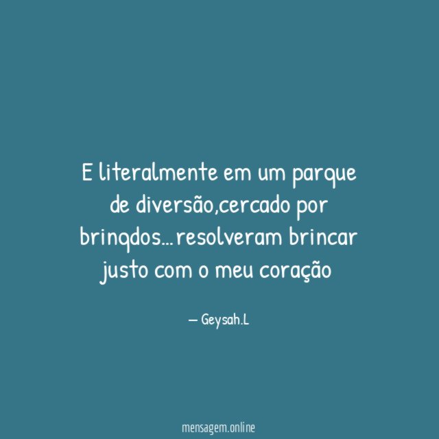 E literalmente em um parque de diversão