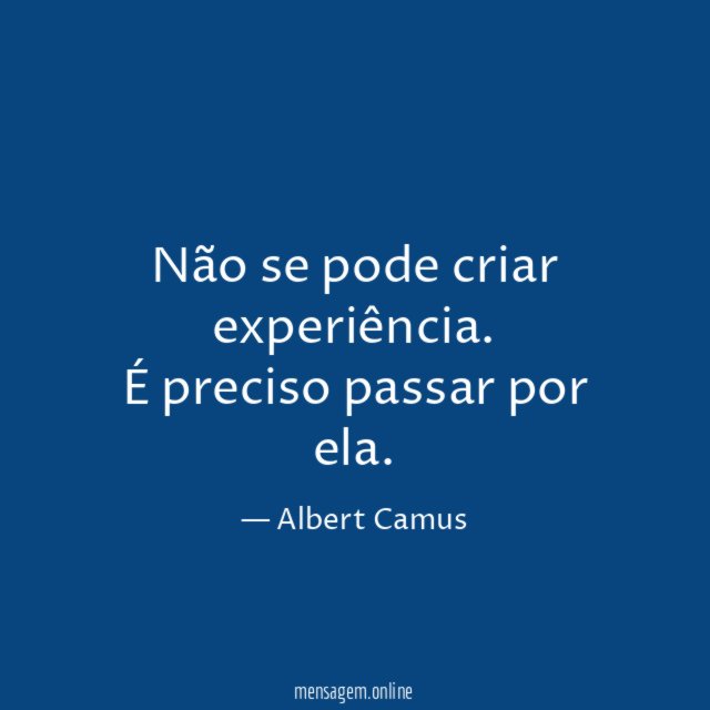 Não se pode criar experiência