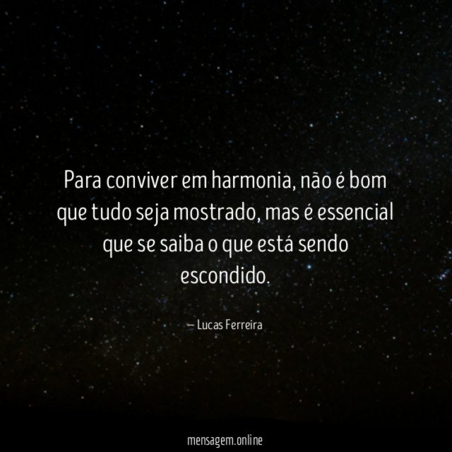Para conviver em harmonia