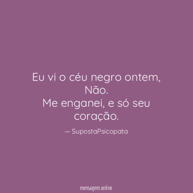 Eu vi o céu negro ontem