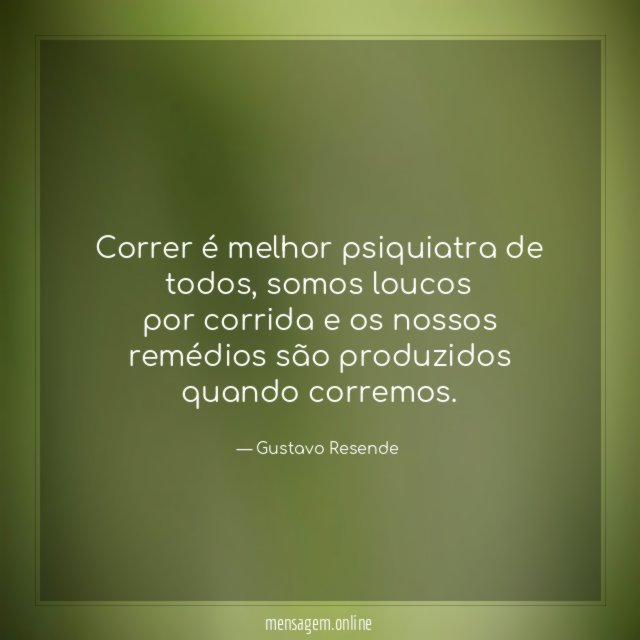 Correr é melhor psiquiatra de todos