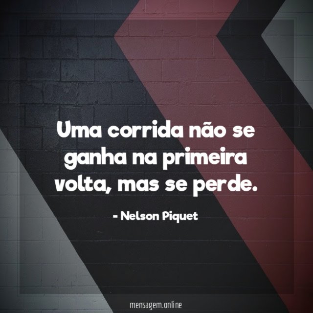 Uma corrida não se ganha na primeira volta