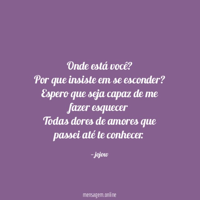 Onde está você