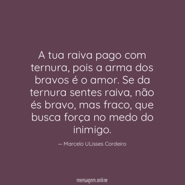 A tua raiva pago com ternura