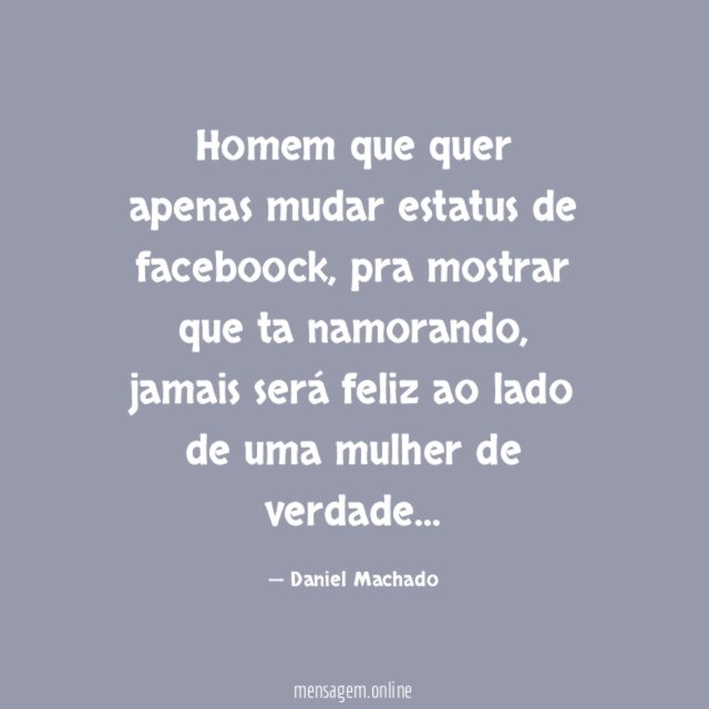 Homem que quer apenas mudar estatus de faceboock