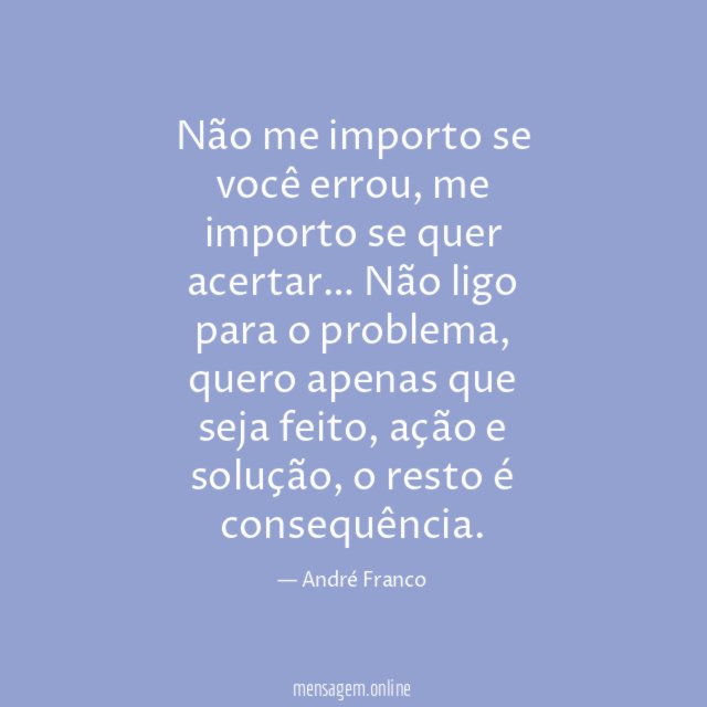 Não me importo se você errou