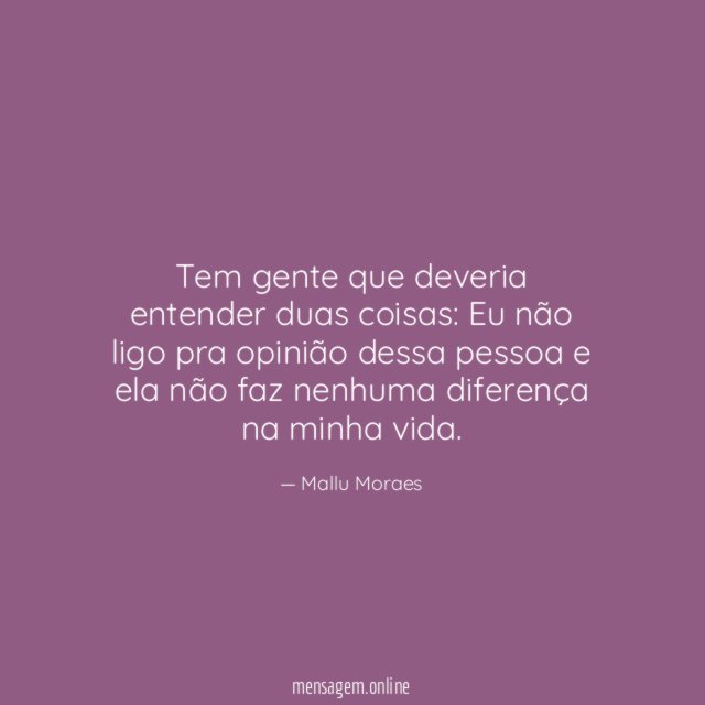 Tem gente que deveria entender duas coisas
