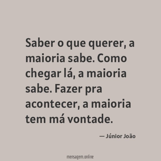 Saber o que querer