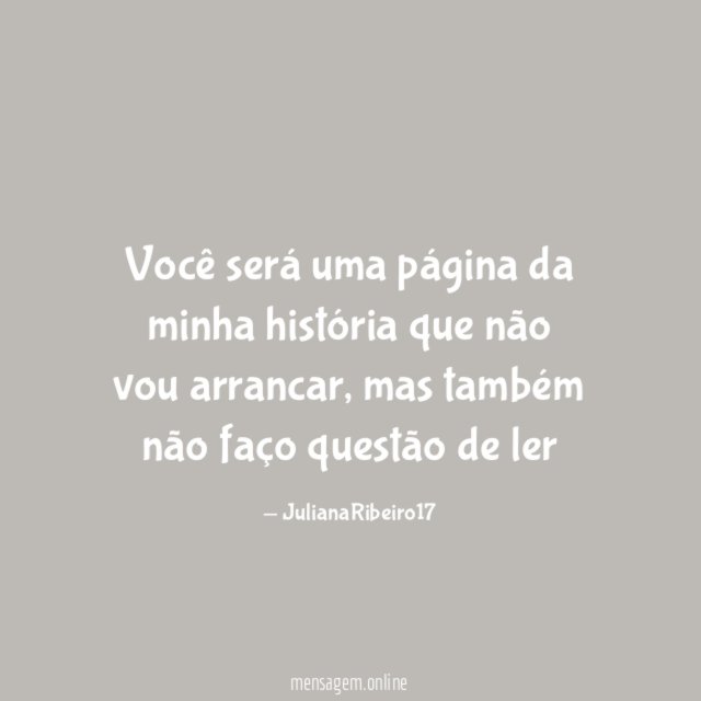 Você será uma página da minha história que