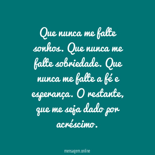 Que nunca me falte sonhos