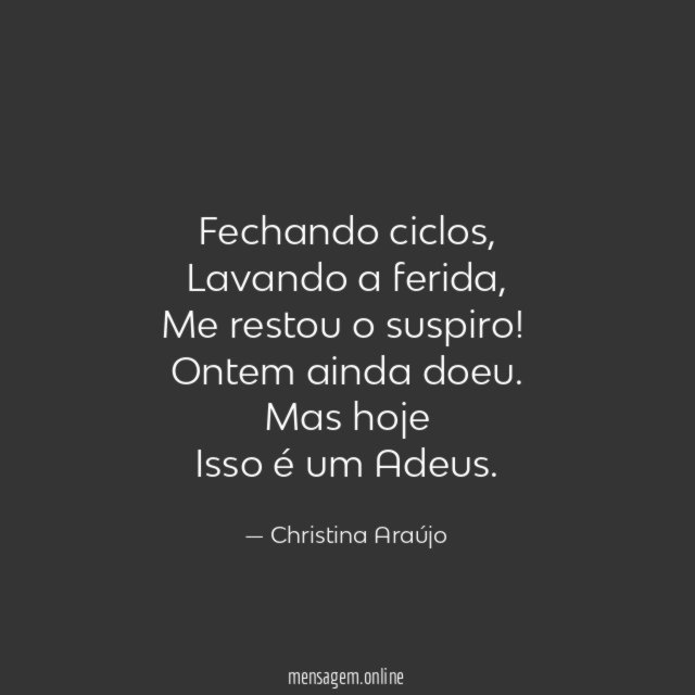 Fechando ciclos