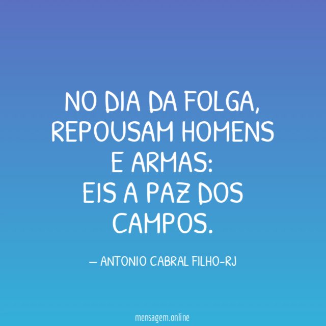 NO DIA DA FOLGA