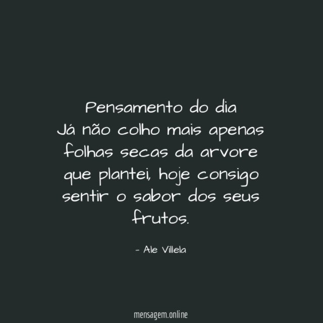 Pensamento do dia