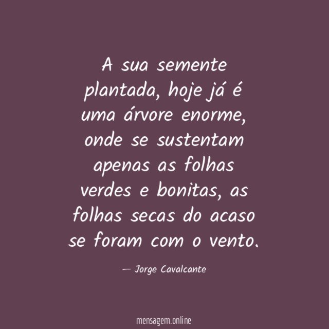 A sua semente plantada