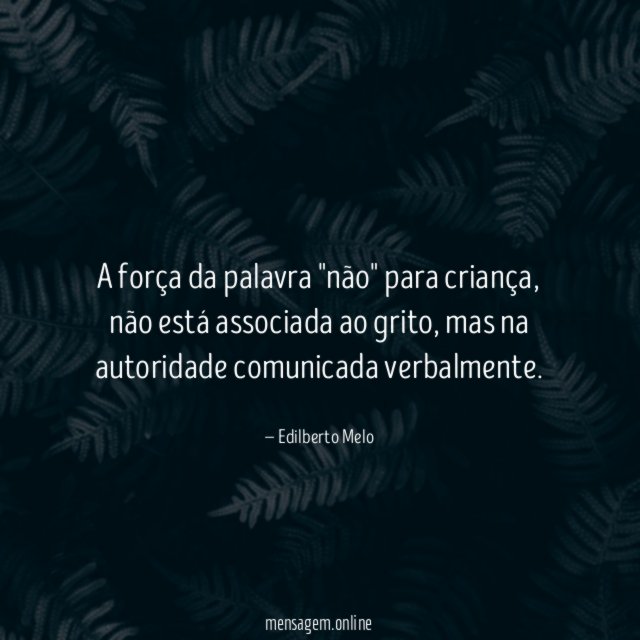 A força da palavra "não" para criança