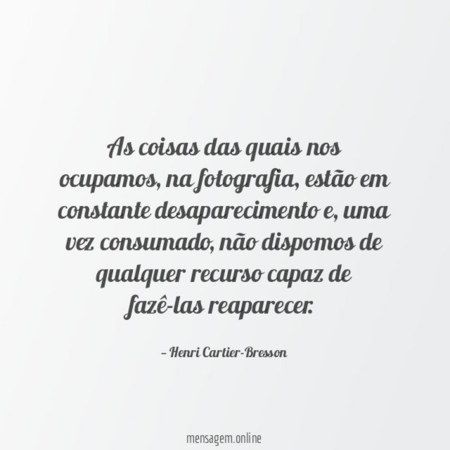 As coisas das quais nos ocupamos