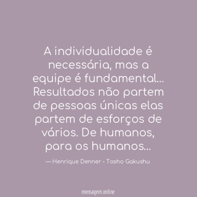 A individualidade é necessária