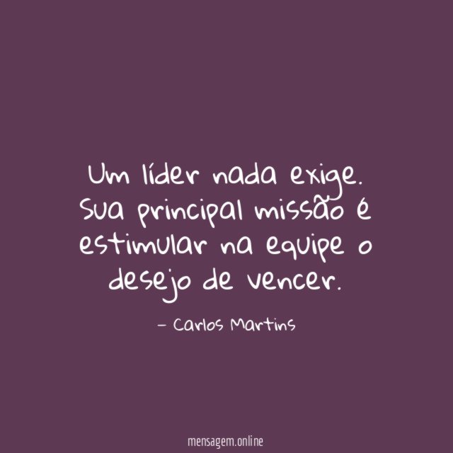 Um líder nada exige