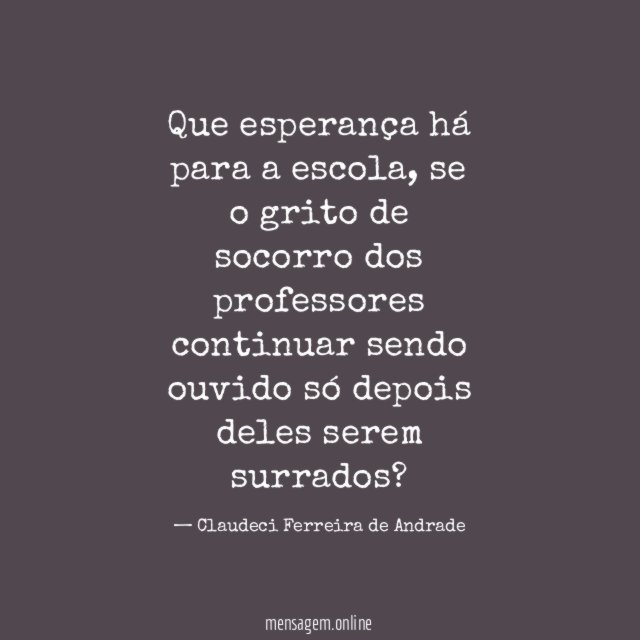 Que esperança há para a escola