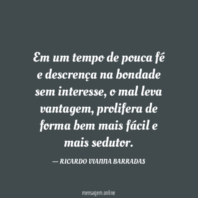 Em um tempo de pouca fé e descrença