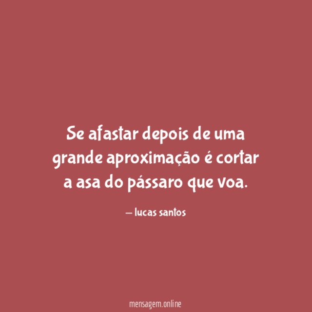 Se afastar depois de uma grande aproximação é