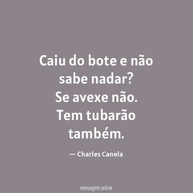 Caiu do bote e não sabe nadar