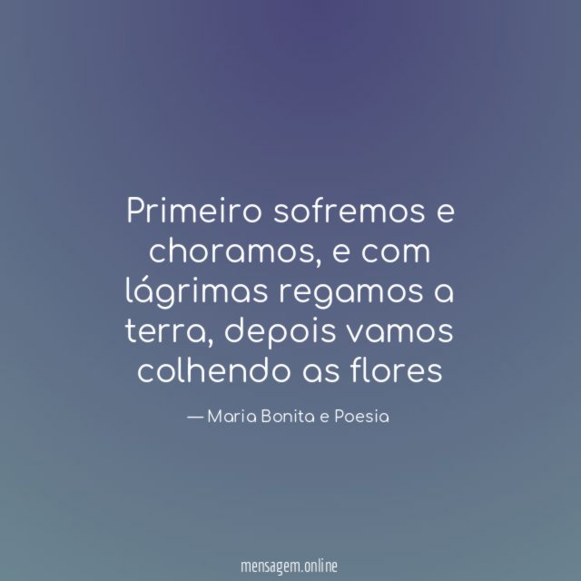 Primeiro sofremos e choramos