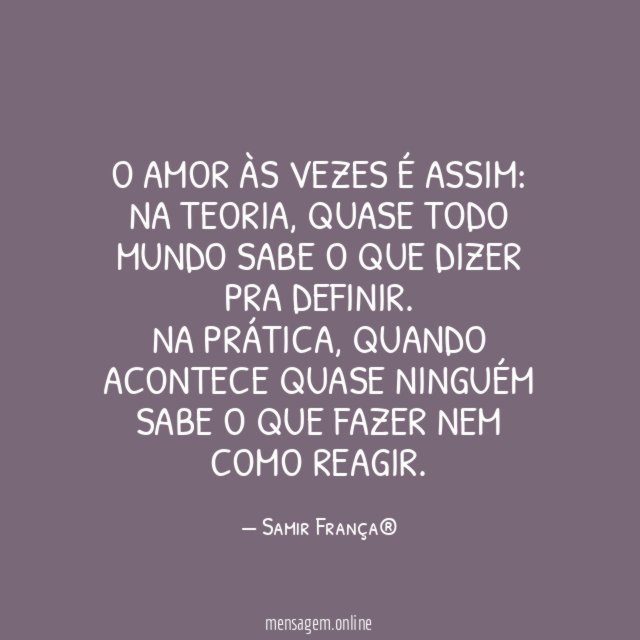 O amor às vezes é assim