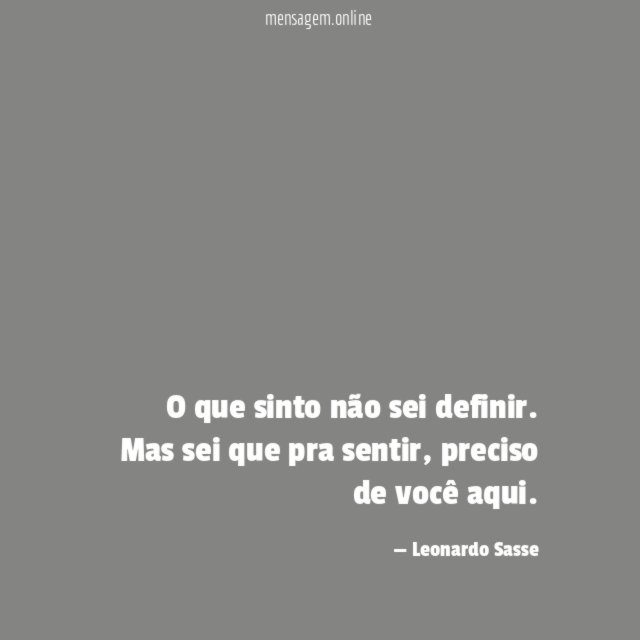 O que sinto não sei definir