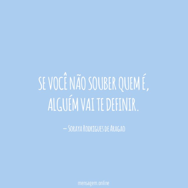 Se você não souber quem é