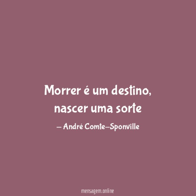 Morrer é um destino