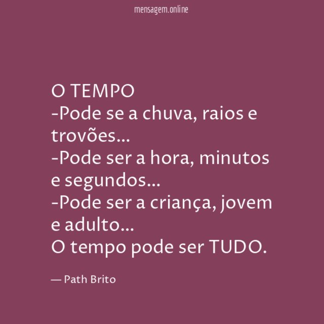 O TEMPO