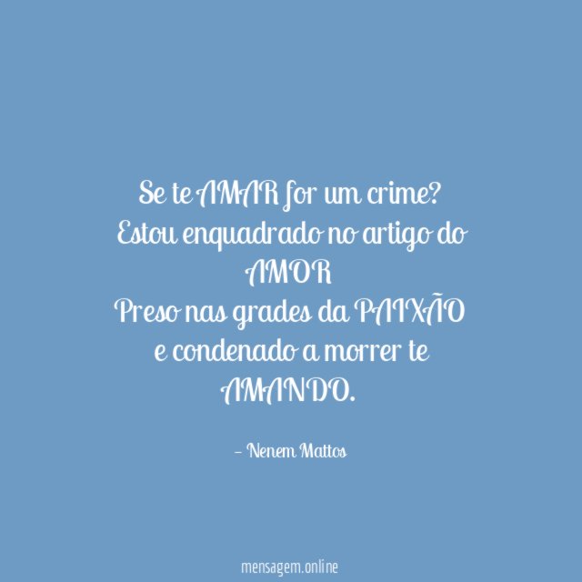 Se te AMAR for um crime?