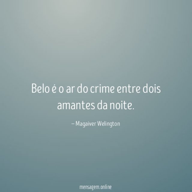 Belo é o ar do crime entre dois amantes da noite