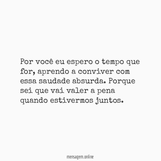 Por você eu espero o tempo que for