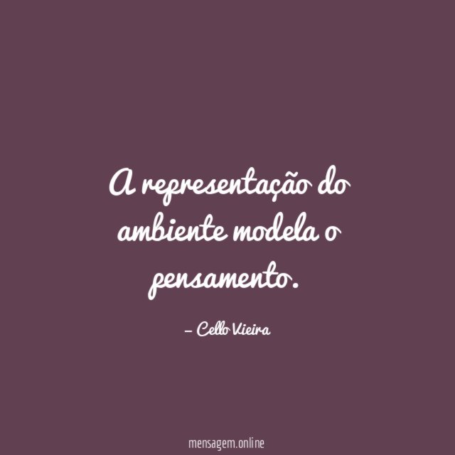 A representação do ambiente modela o pensamento