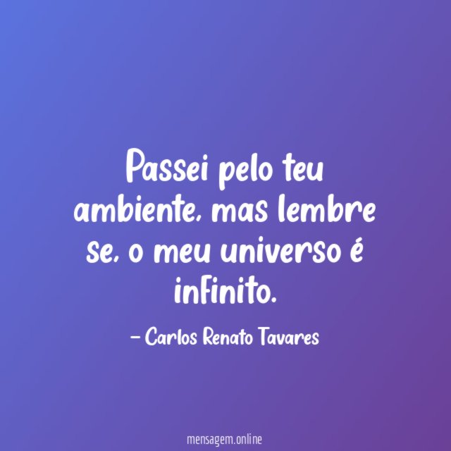 Passei pelo teu ambiente