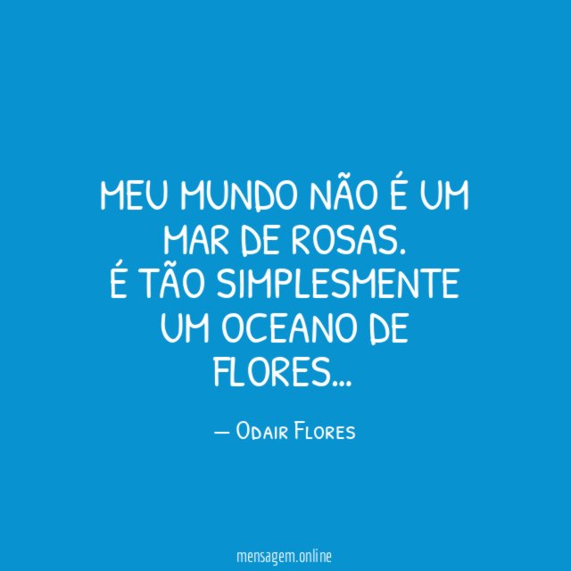 Meu mundo não é um mar de rosas